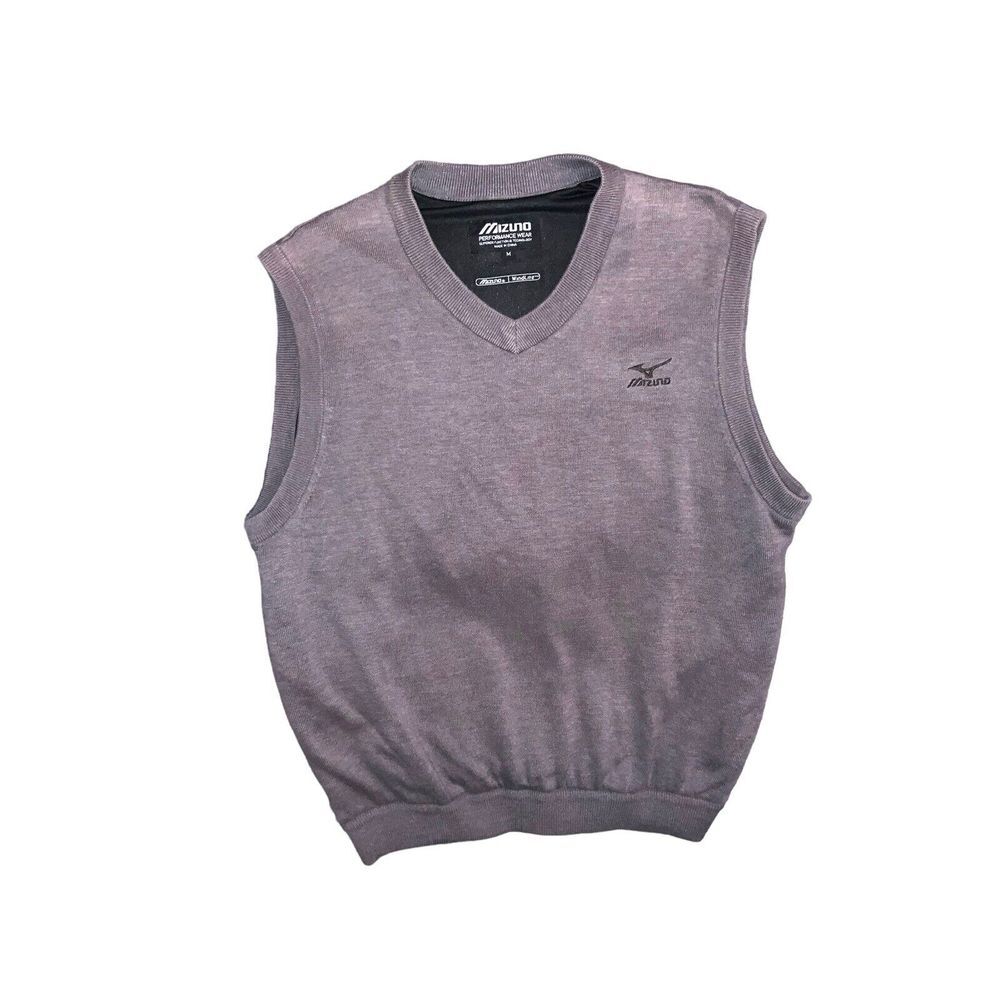 Mizuno Performance Wear Windlite Men's Size M Gray Golf Sweater Vest Pullover